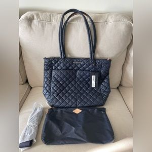 MZ Wallace Metro Quatro Tote in Dawn/Navy Blue